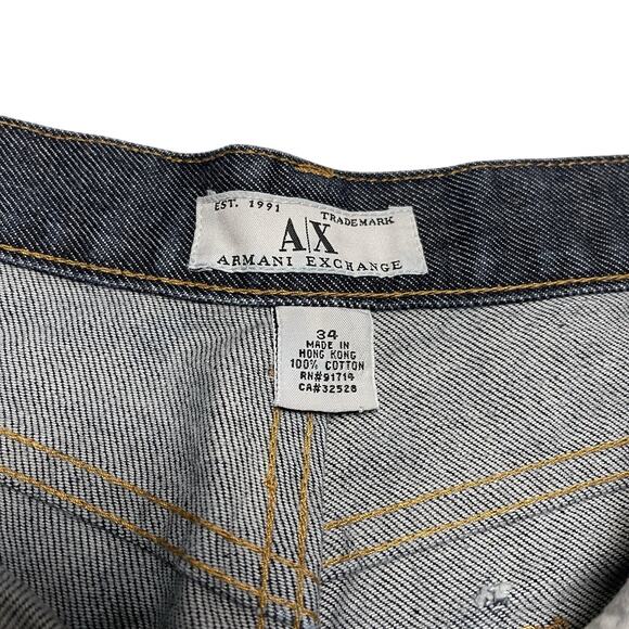 Armani Exchange Jeans 34 Regular Straight Fit blue Wash Designer - Picture 5 of 6